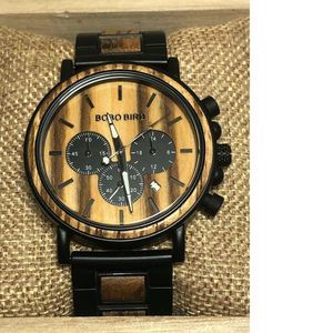 Bobo Bird Unisex Stainless Steel Analog Dial Quartz Genuine Wrist Watch BW108